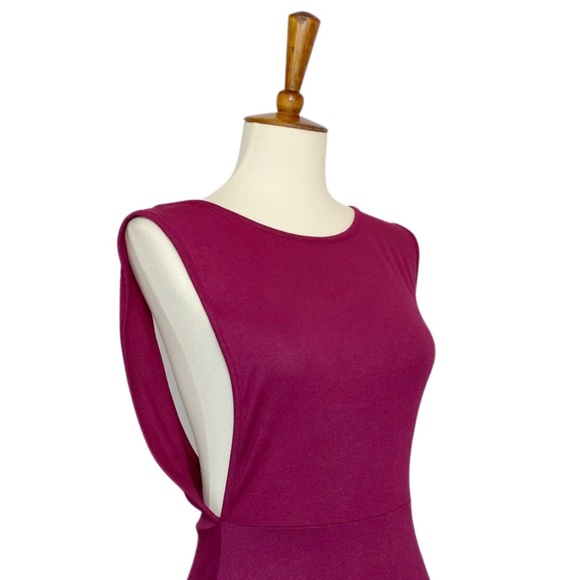 Cranberry Red Sleeveless Mini Dress with Open Back - Picture 12 of 15